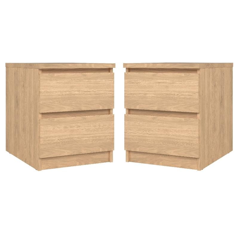 Home Square 2-Drawer Nightstand in Jackson Hickory - Set of 2