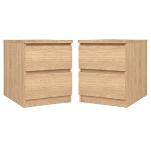 Home Square 2-Drawer Nightstand in Jackson Hickory - Set of 2