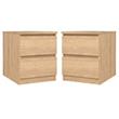 Home Square 2-Drawer Nightstand in Jackson Hickory - Set of 2