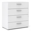 Home Square 2-Piece Set with Space Wardrobe and 4 Drawer Chest in White