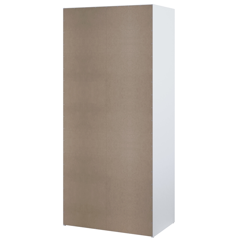 Home Square 2-Piece Set with Space Wardrobe and 4 Drawer Chest in White