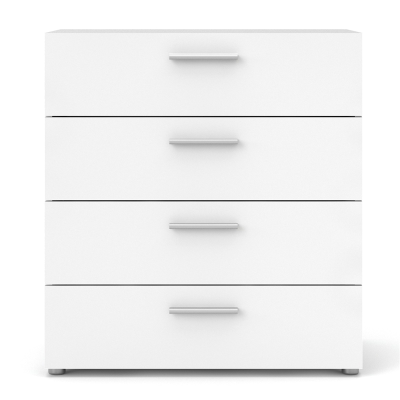 Home Square 2-Piece Set with Space Wardrobe and 4 Drawer Chest in White