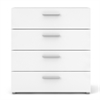 Home Square 2-Piece Set with Space Wardrobe and 4 Drawer Chest in White