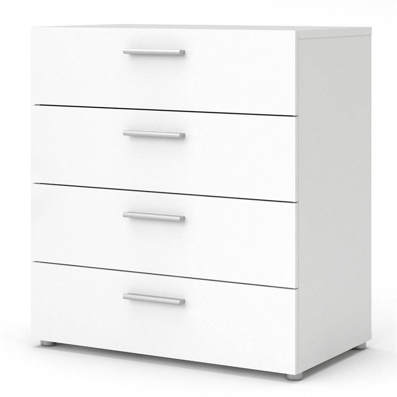 Home Square 2-Piece Set with Space Wardrobe and 4 Drawer Chest in White
