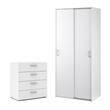 Home Square 2-Piece Set with Space Wardrobe and 4 Drawer Chest in White