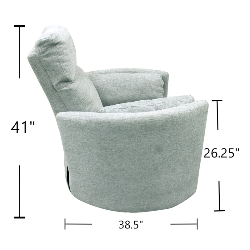 Home Square Polyester Swivel Glider Recliner in Windstream Green - Set of 2