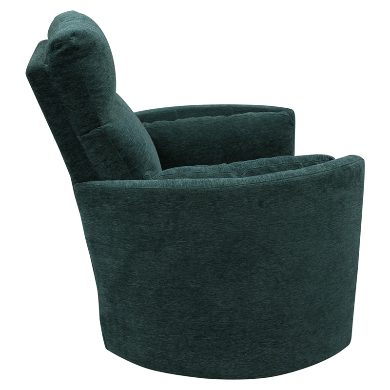 Home Square Polyester Swivel Glider Recliner in Peacock Blue - Set of 2