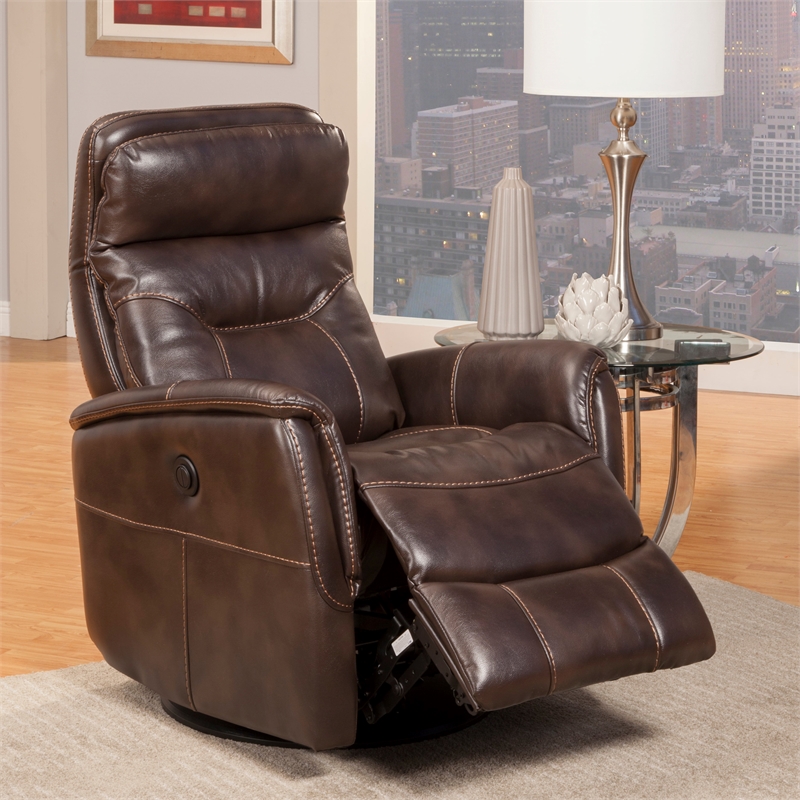 Home Square Swivel Glider Recliner in Truffle Brown - Set of 2