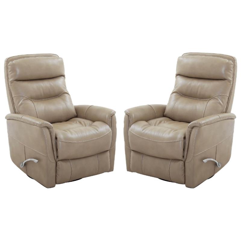 Home Square Polyester Manual Swivel Glider Recliner in Linen Brown - Set of 2