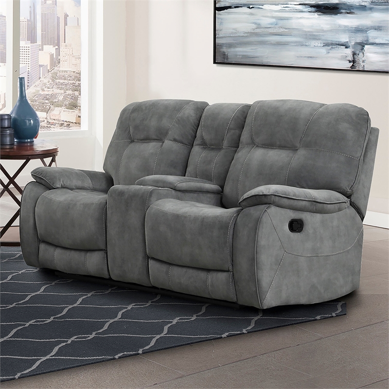Home Square 3-Piece Set with Recliner & Loveseat & Sofa in Shadow Gray