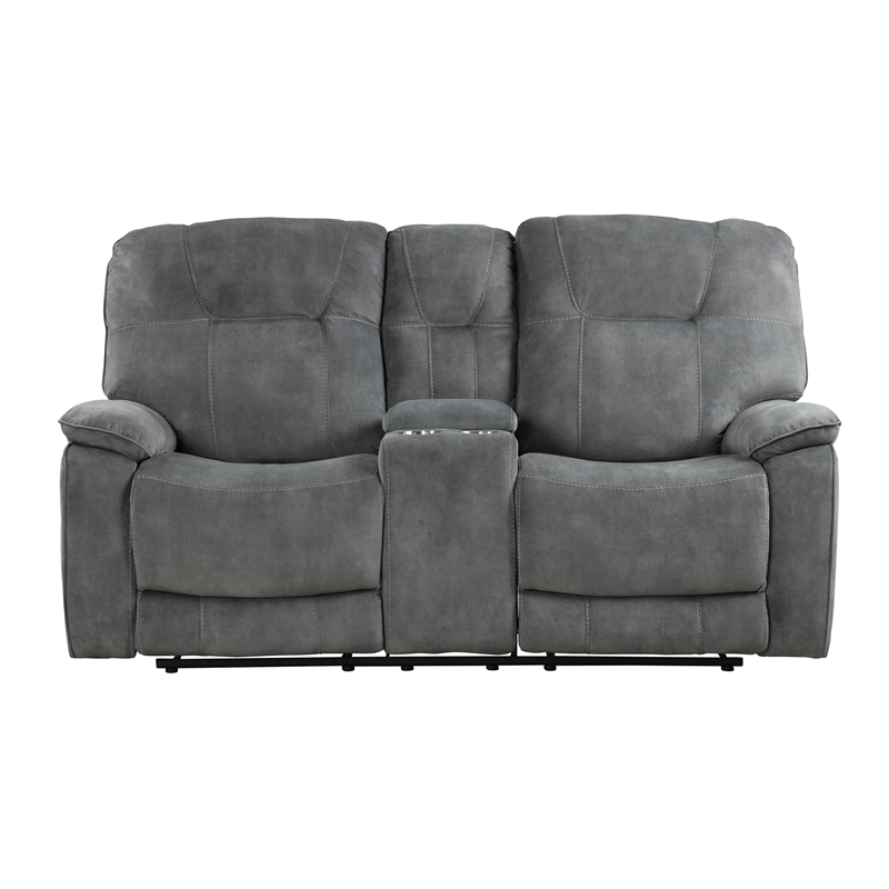 Home Square 3-Piece Set with Recliner & Loveseat & Sofa in Shadow Gray