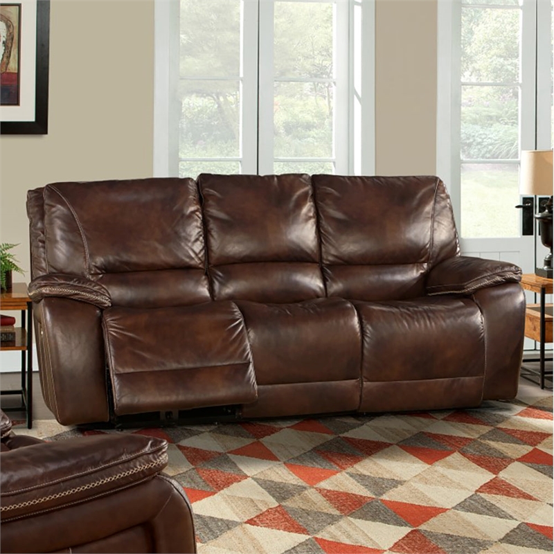 Home Square 3-Piece Set with Power Recliner & Loveseat & Sofa in Burnt Sienna