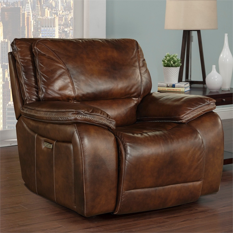 Home Square 3-Piece Set with Power Recliner & Loveseat & Sofa in Burnt Sienna