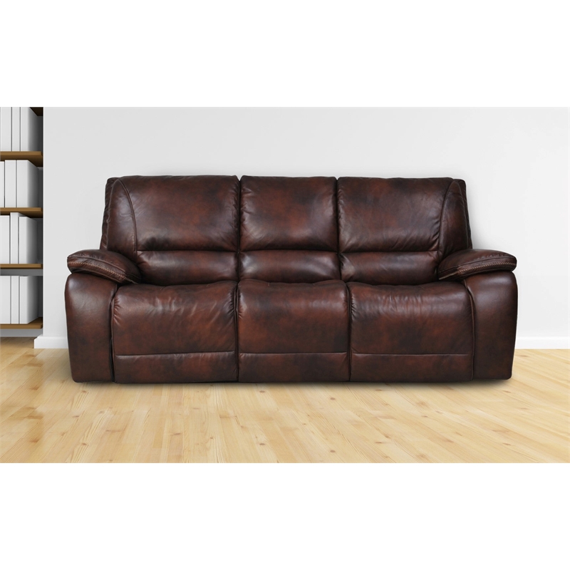 Home Square 3-Piece Set with Power Recliner & Loveseat & Sofa in Burnt Sienna