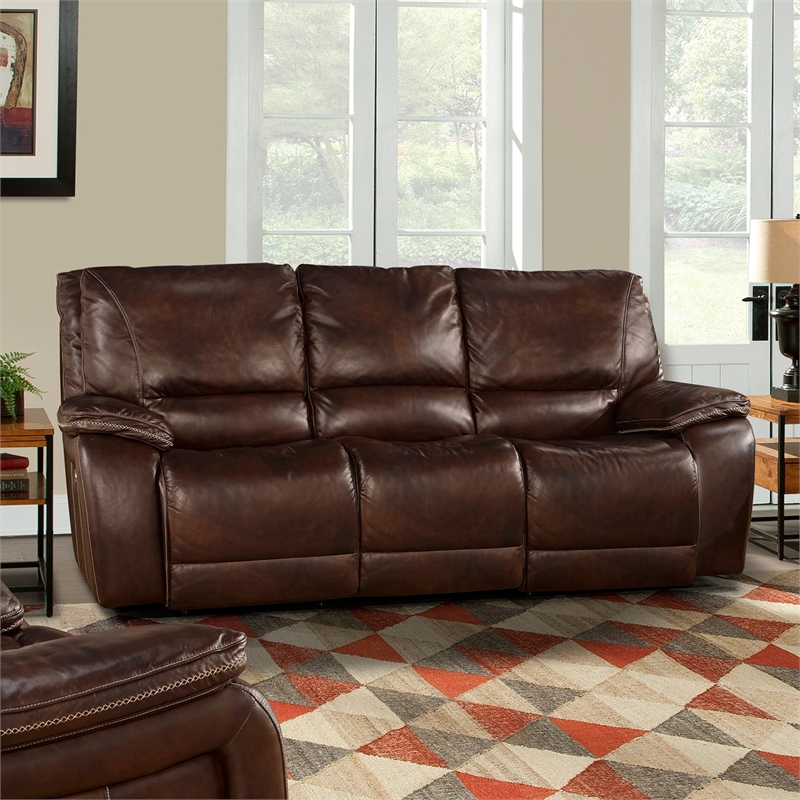 Home Square 3-Piece Set with Power Recliner & Loveseat & Sofa in Burnt Sienna