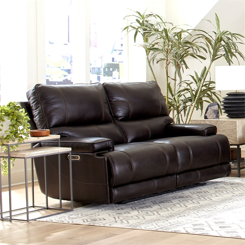Home Square 3-Piece Set with Power Recliner & Loveseat & Sofa in Brown