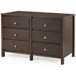 Home Square 2-Piece Set with 5-Drawer Chest & 6-Drawer Dresser in Walnut