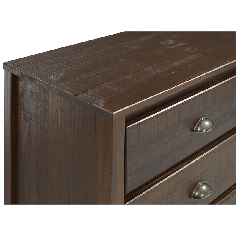 Home Square 2-Piece Set with 5-Drawer Chest & 6-Drawer Dresser in Walnut