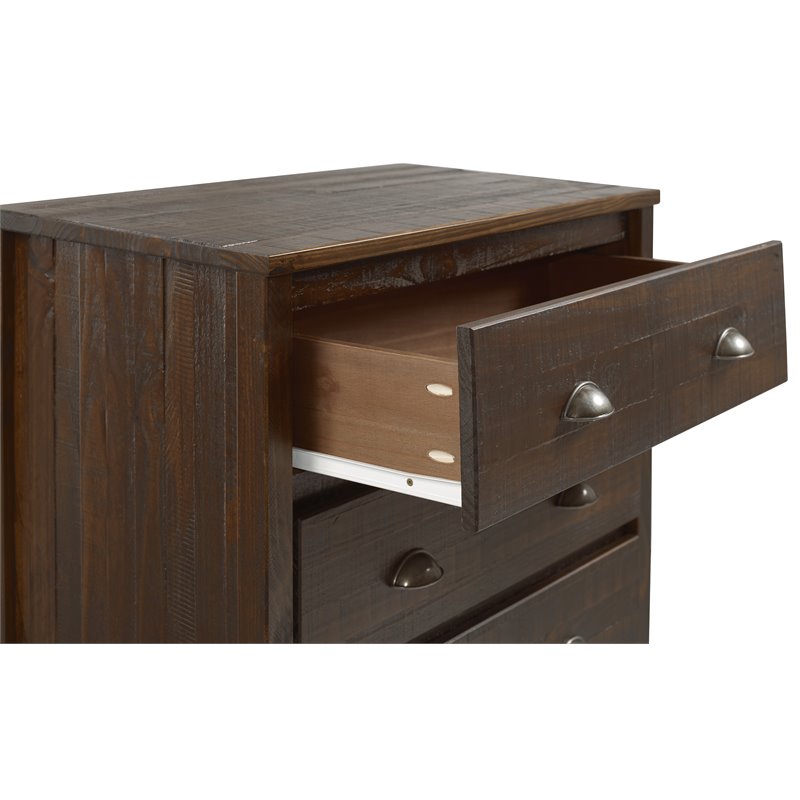 Home Square 2-Piece Set with 5-Drawer Chest & 6-Drawer Dresser in Walnut