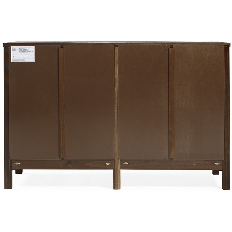 Home Square 2-Piece Set with 5-Drawer Chest & 6-Drawer Dresser in Walnut