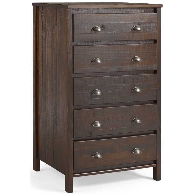 Home Square 2-Piece Set with 5-Drawer Chest & 6-Drawer Dresser in Walnut