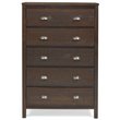 Home Square 2-Piece Set with 5-Drawer Chest & 6-Drawer Dresser in Walnut