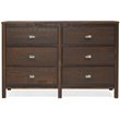 Home Square 2-Piece Set with 5-Drawer Chest & 6-Drawer Dresser in Walnut