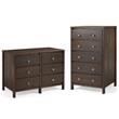 Home Square 2-Piece Set with 5-Drawer Chest & 6-Drawer Dresser in Walnut
