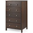 Home Square 2-Piece Set with Queen Platform Bed & 5-Drawer Chest in Walnut