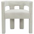 4 Piece Boulce Upholstered Dining Chairs Set in Cream