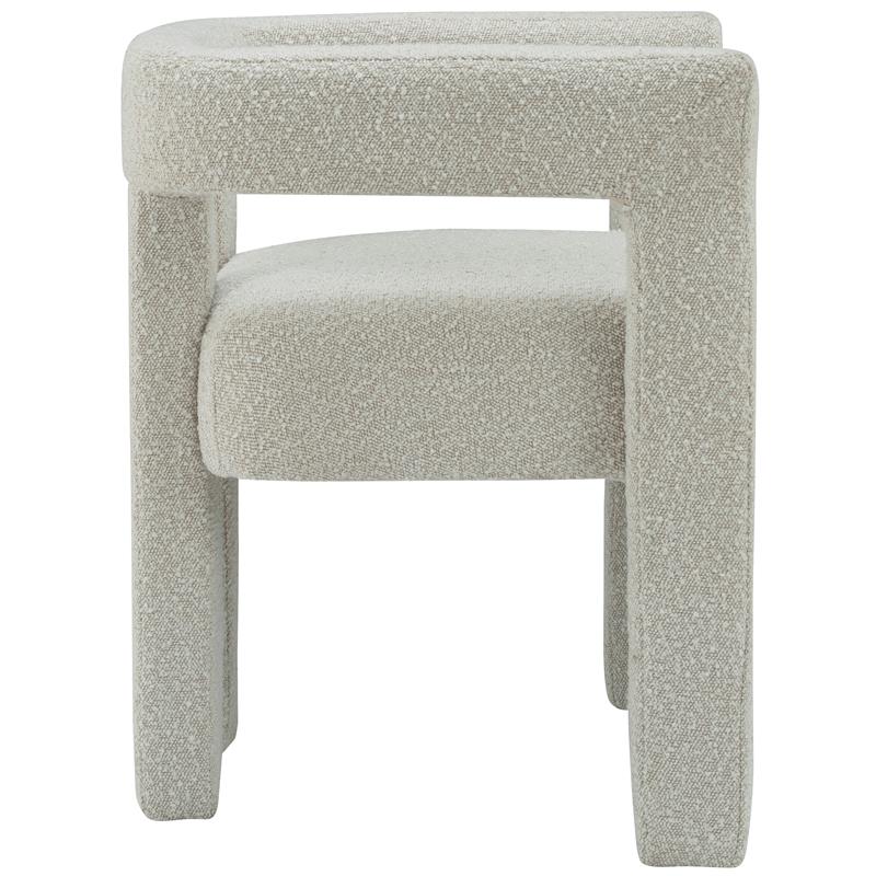 4 Piece Boulce Upholstered Dining Chairs Set in Cream
