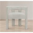 4 Piece Boulce Upholstered Dining Chairs Set in Cream