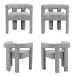 4 Piece Boulce Upholstered Dining Chairs Set in Gray