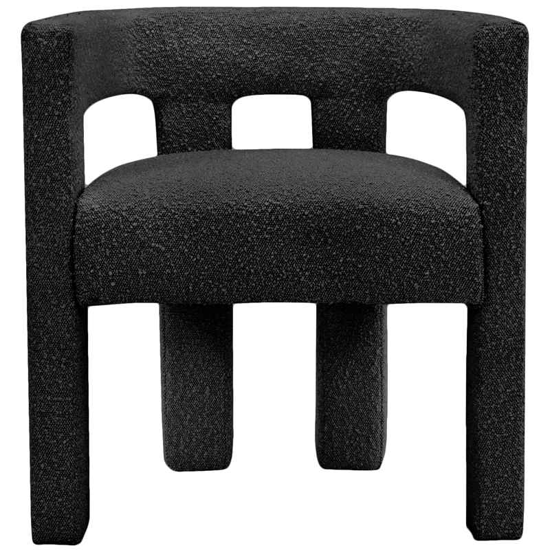 4 Piece Boulce Upholstered Dining Chairs Set in Black
