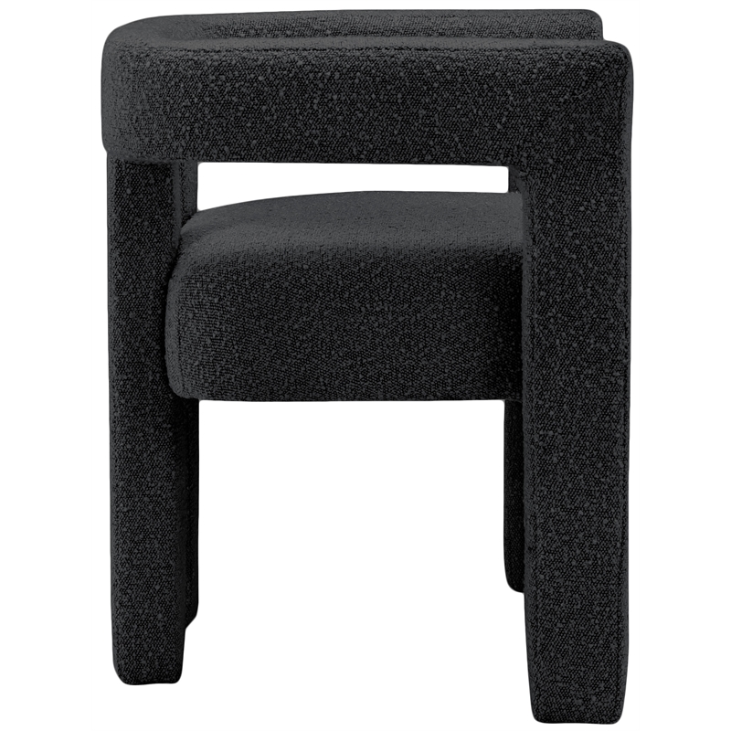 4 Piece Boulce Upholstered Dining Chairs Set in Black