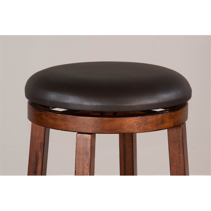Home Bar and Swivel Bar Stools in Vintage Mocha 3 Piece Set