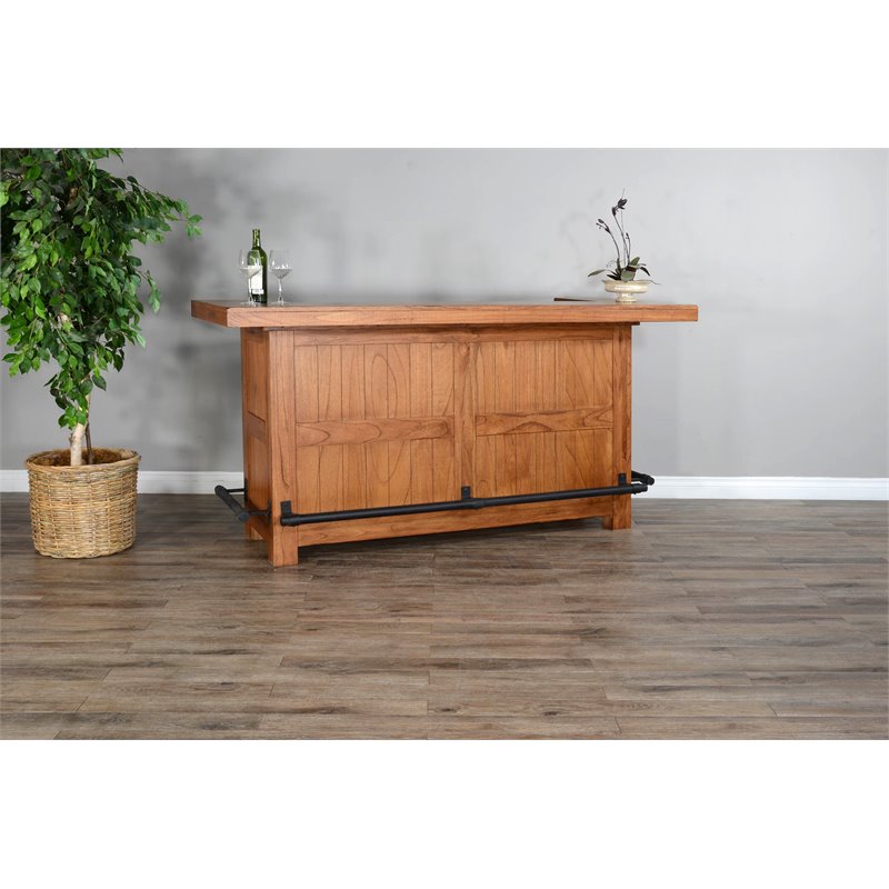 Home Bar and Swivel Bar Stools in Rustic Oak 3 Piece Set