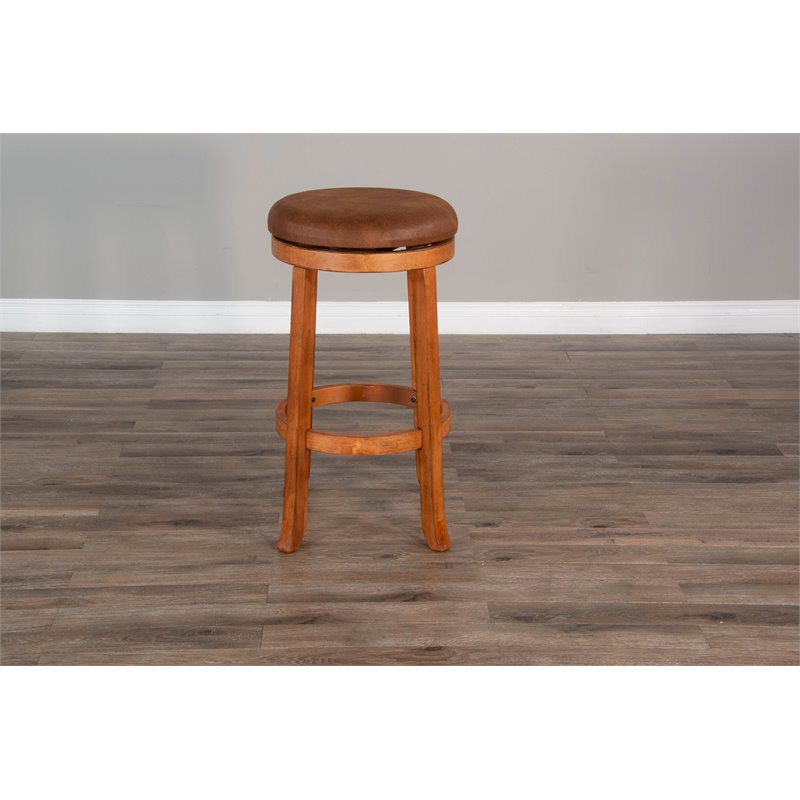 Home Bar and Swivel Bar Stools in Rustic Oak 3 Piece Set