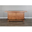 Home Bar and Swivel Bar Stools in Rustic Oak 3 Piece Set