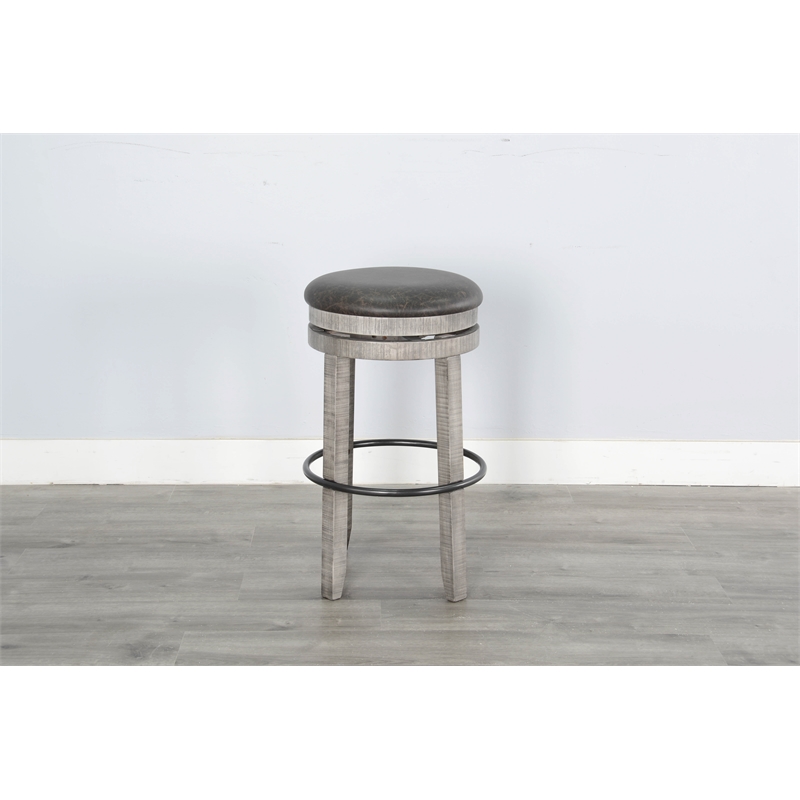 Home Bar and Swivel Bar Stools in Alpine Gray 3 Piece Set