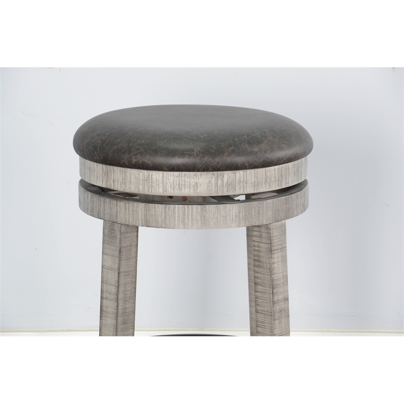 Home Bar and Swivel Bar Stools in Alpine Gray 3 Piece Set