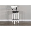 Home Bar and Swivel Bar Stools with Back in European Cottage White 3 Piece Set