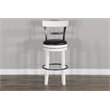 Home Bar and Swivel Bar Stools with Back in European Cottage White 3 Piece Set