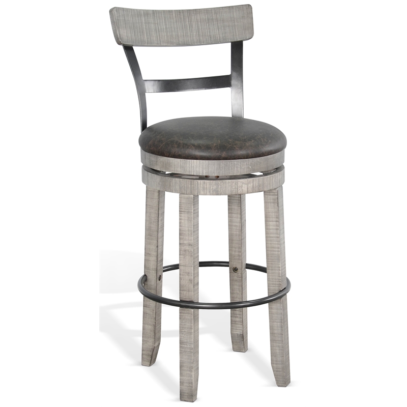 3 Piece Home Bar and Bar Stools Set in Alpine Gray