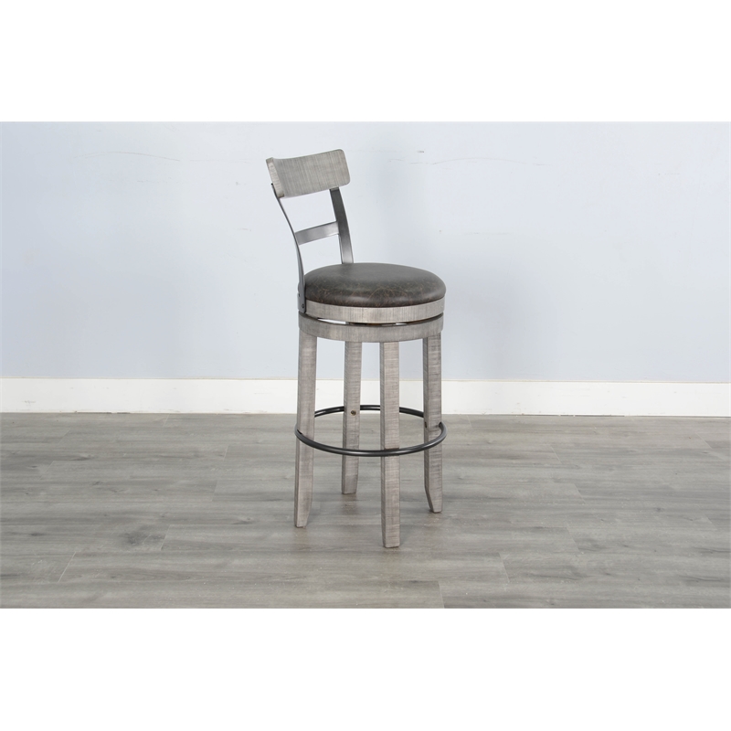 3 Piece Home Bar and Bar Stools Set in Alpine Gray