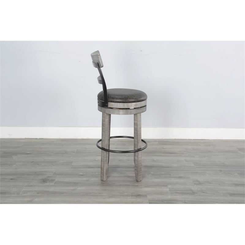 3 Piece Home Bar and Bar Stools Set in Alpine Gray