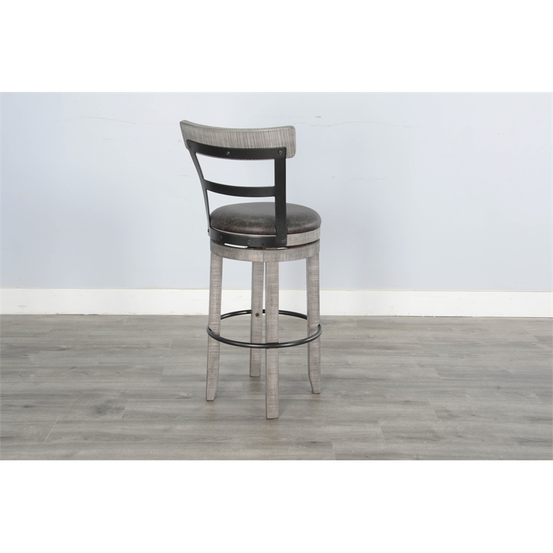 3 Piece Home Bar and Bar Stools Set in Alpine Gray