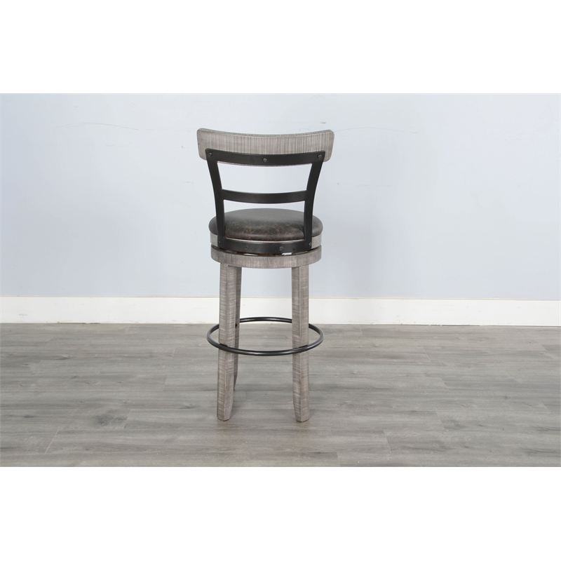 3 Piece Home Bar and Bar Stools Set in Alpine Gray