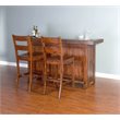 Home Bar and Ladderback Bar Stools in Vintage Mocha 3 Piece Set