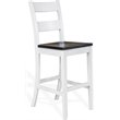 Home Bar and Ladderback Bar Stools in European Cottage White 3 Piece Set